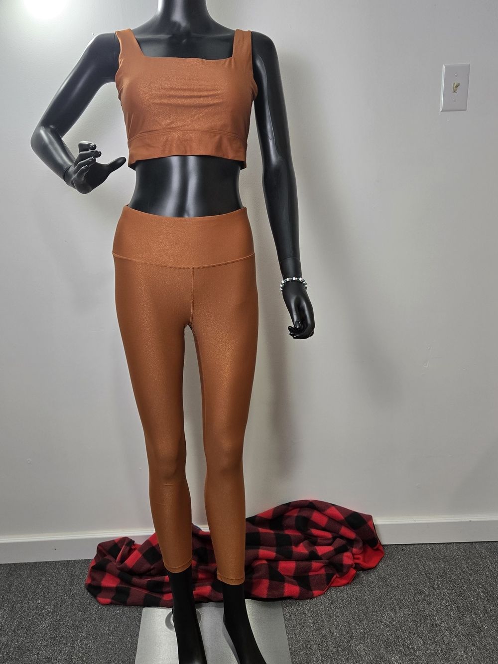 CALIA by Carrie Underwood Rust Orange Active Leggings & Crop Tank Set